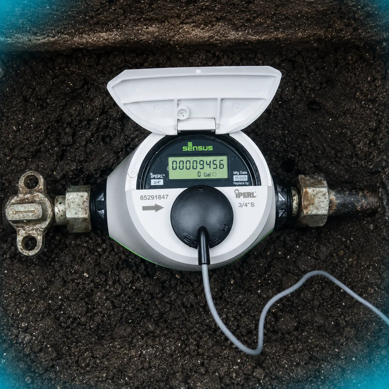Newest Sensus smart water meter installed in ground box